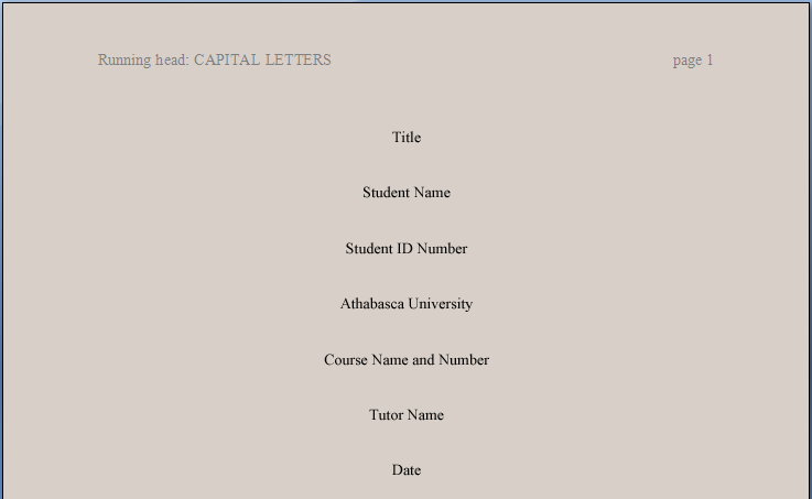 apa format paper title page