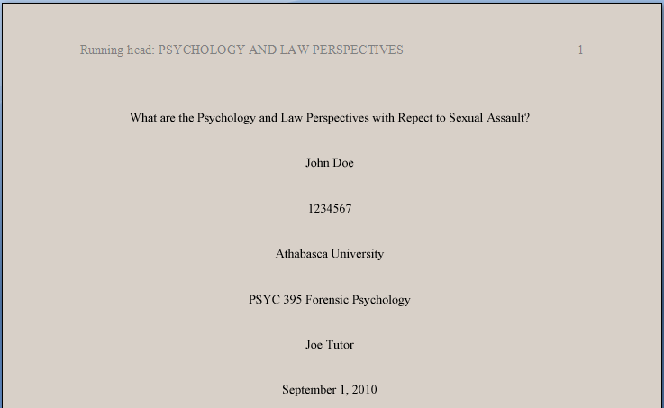 Psychology Apa Style 6th Ed Tutorial